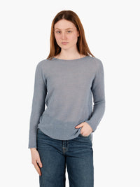 Deep blue rice stitch crew neck sweater