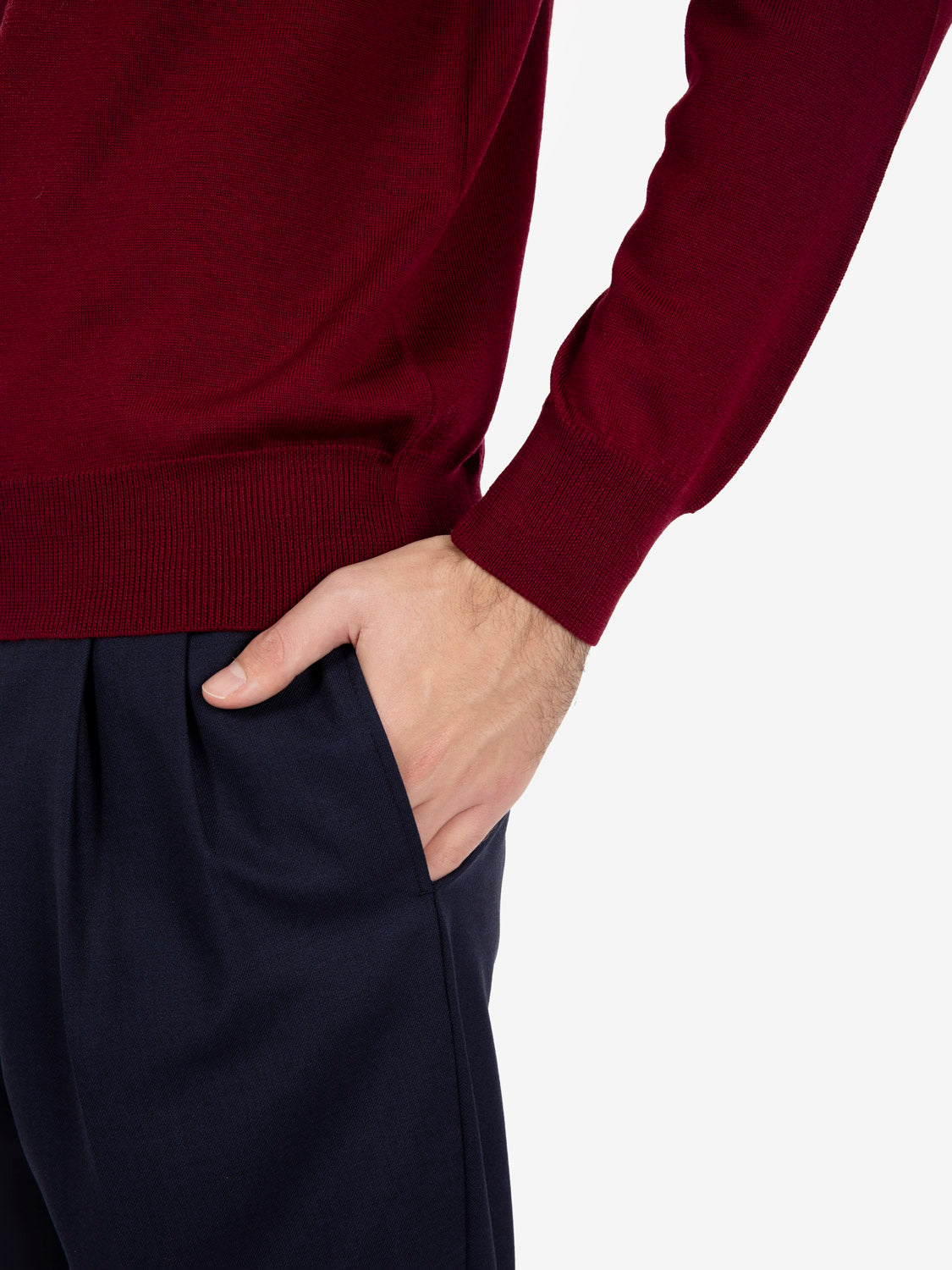 Maglia girocollo rasato bordeaux