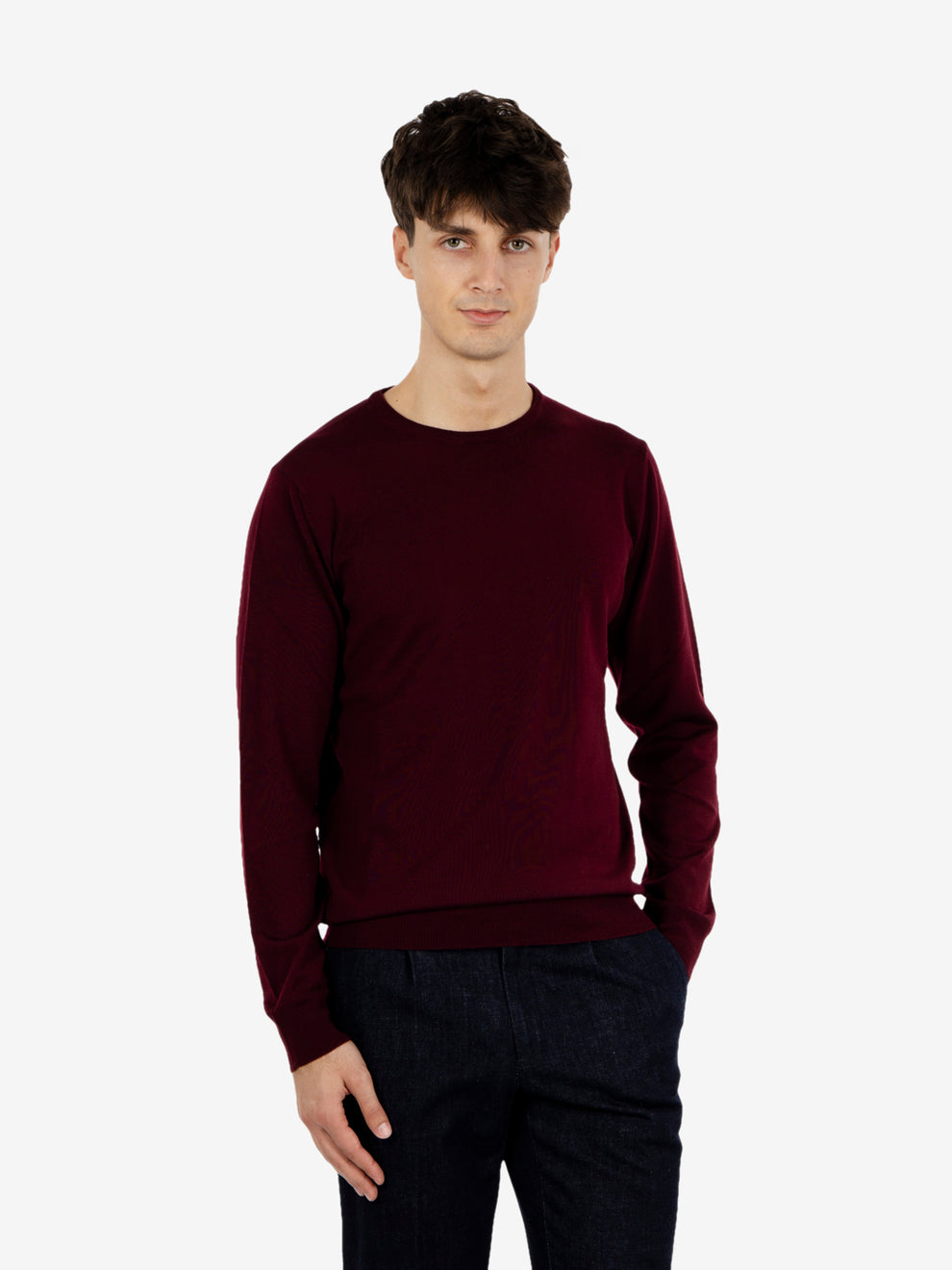 Maglia girocollo rasato vinaccia