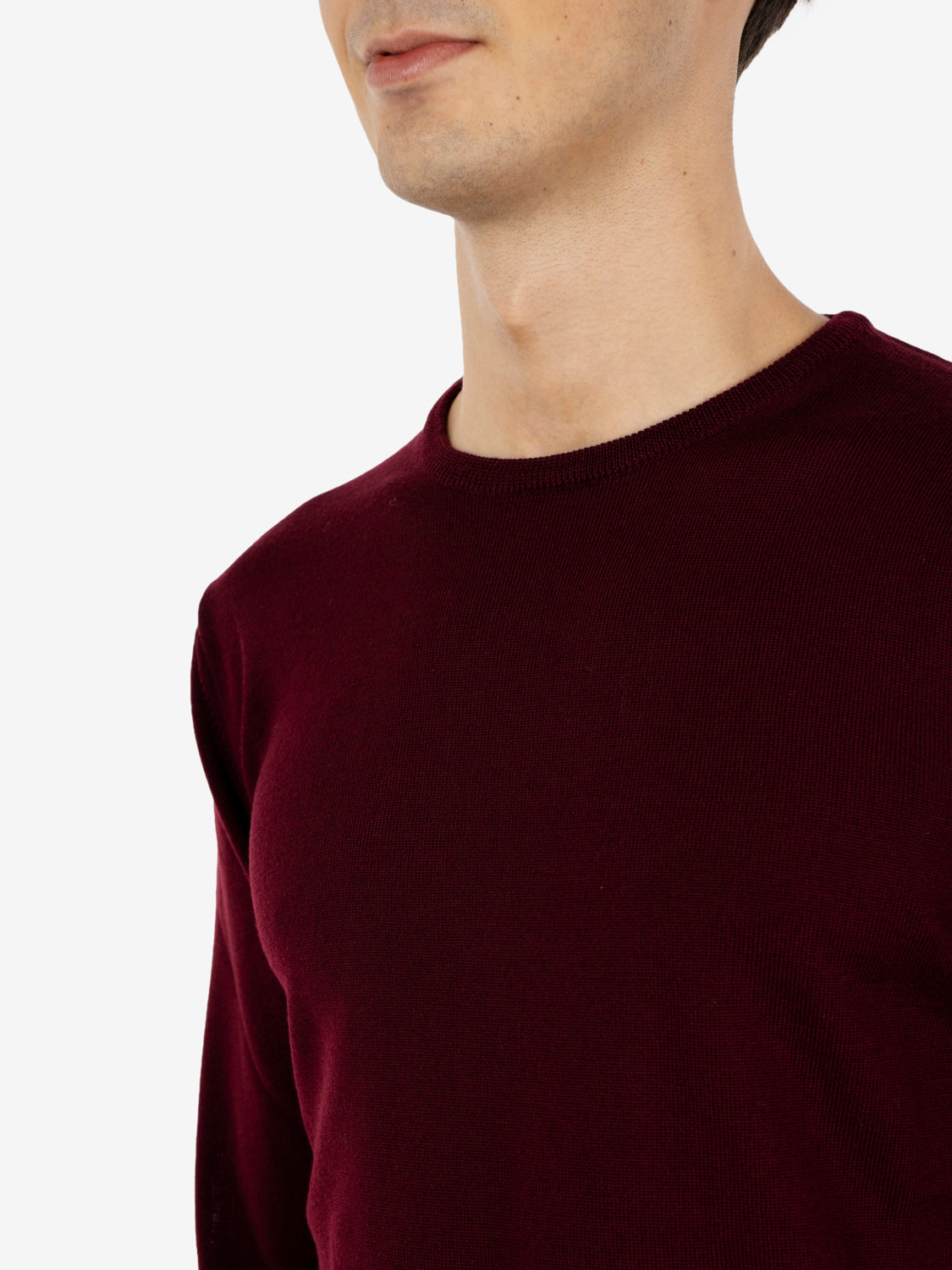 Maglia girocollo rasato vinaccia