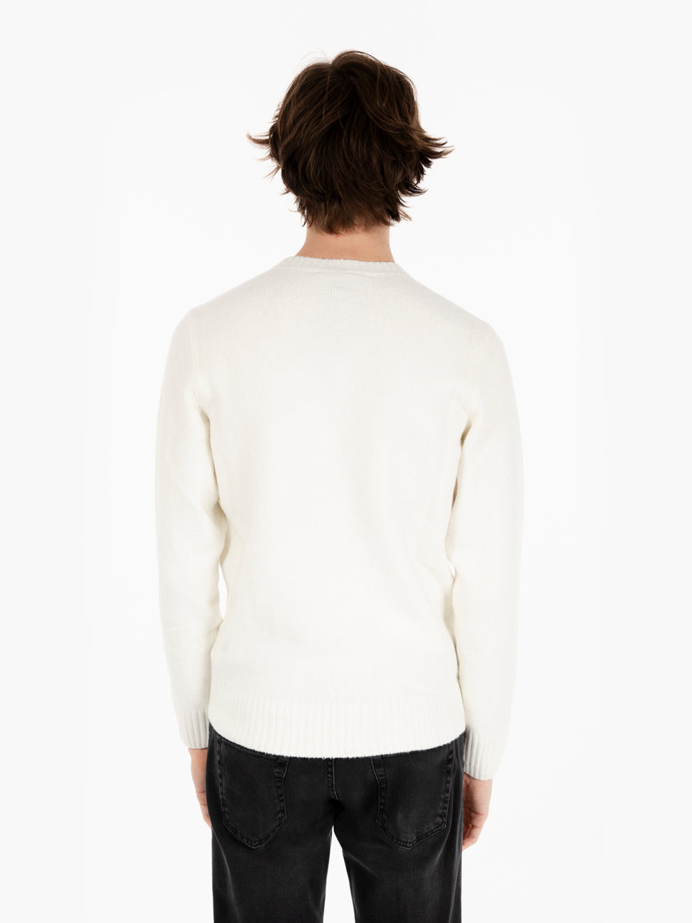 Maglia girocollo spandex ecrù