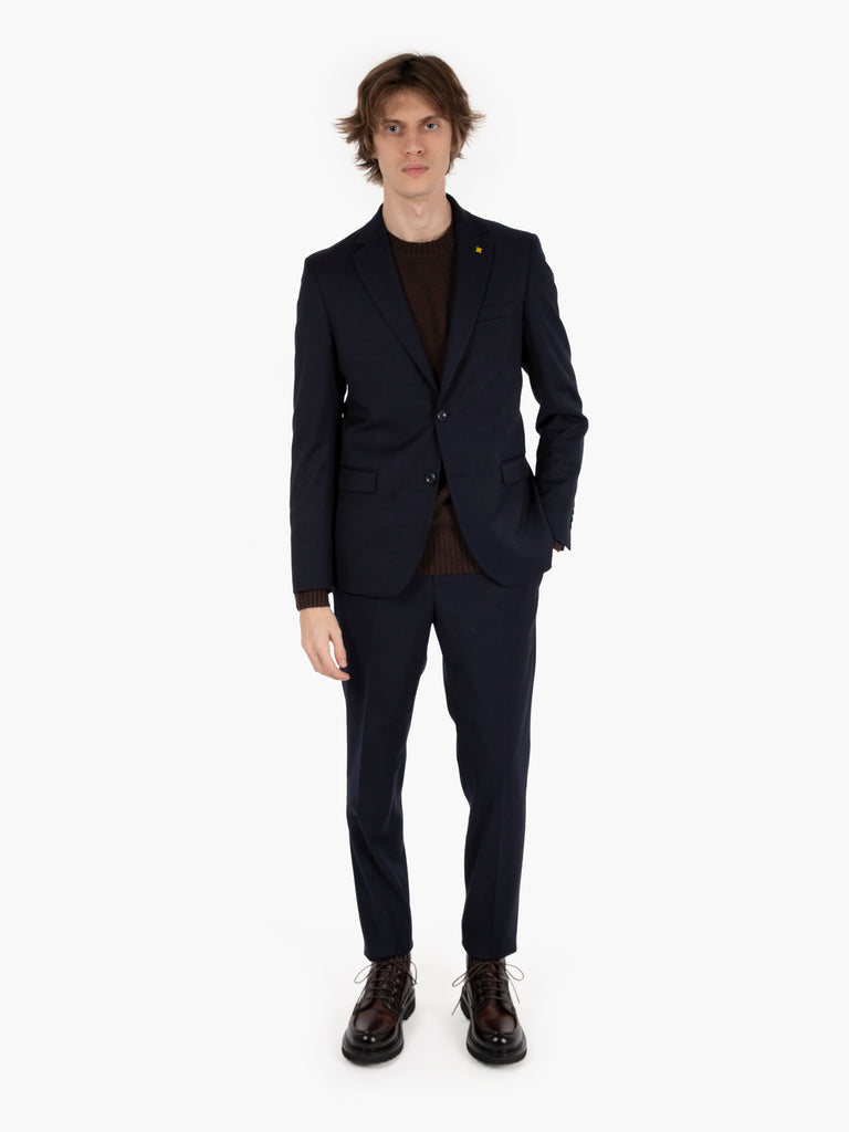 ALESSANDRO GILLES - Abito slim in misto lana navy