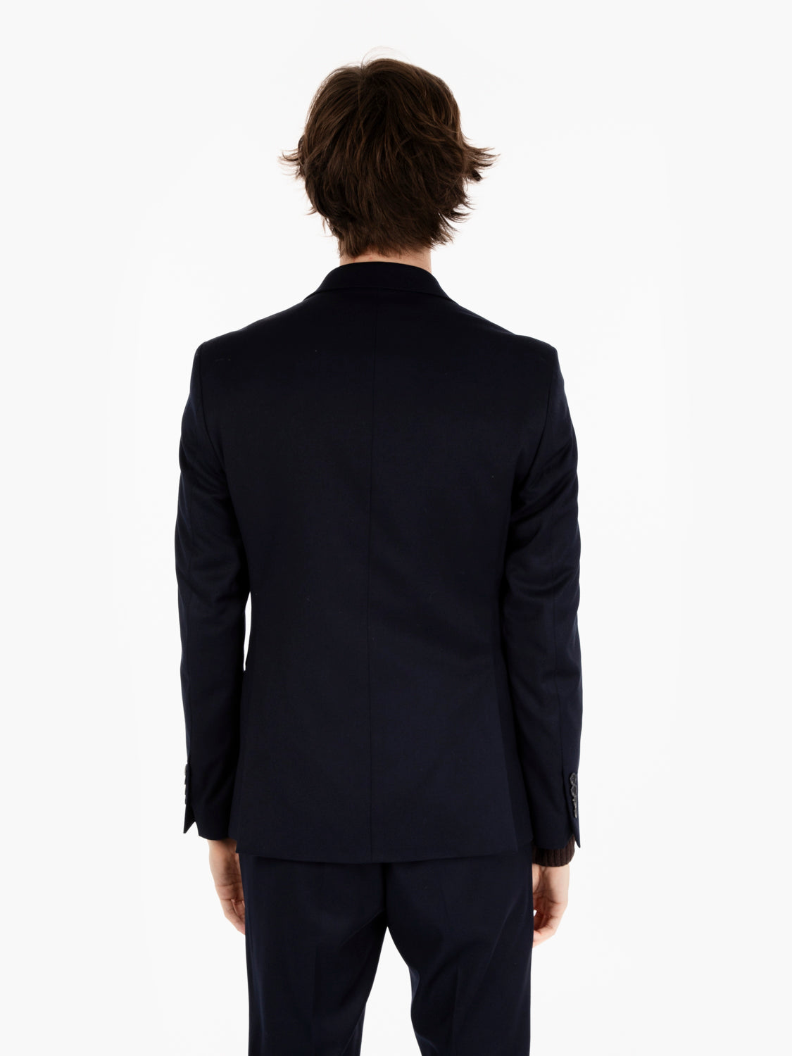 Abito slim in misto lana navy