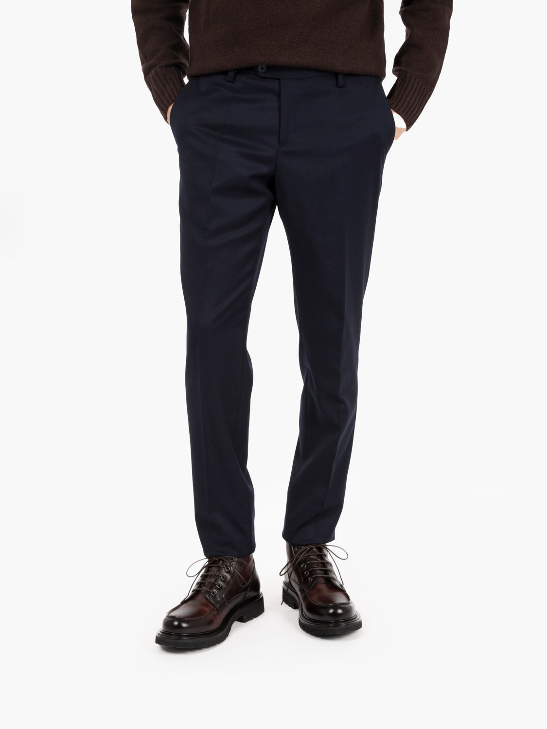 Abito slim in misto lana navy