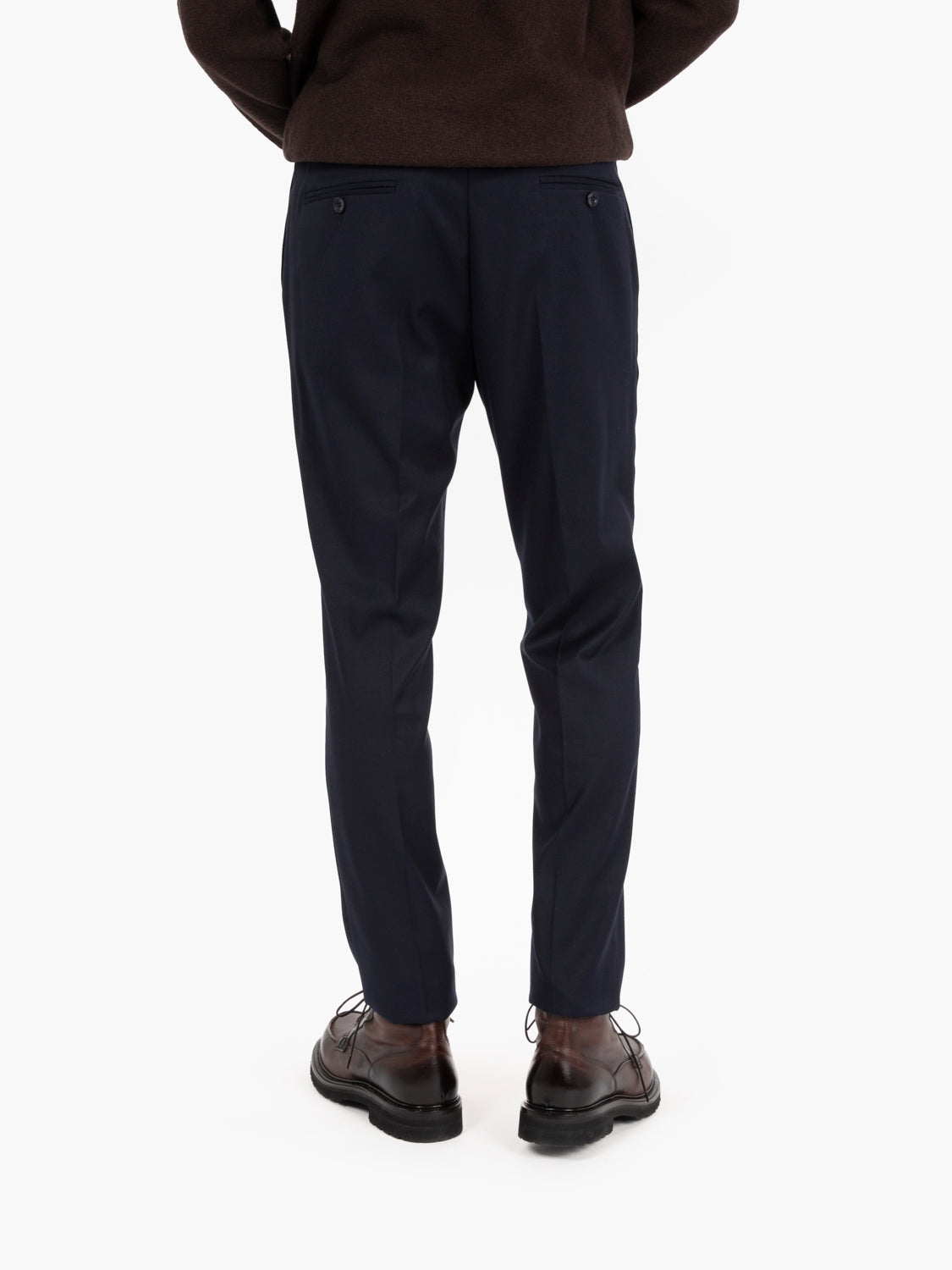Abito slim in misto lana navy