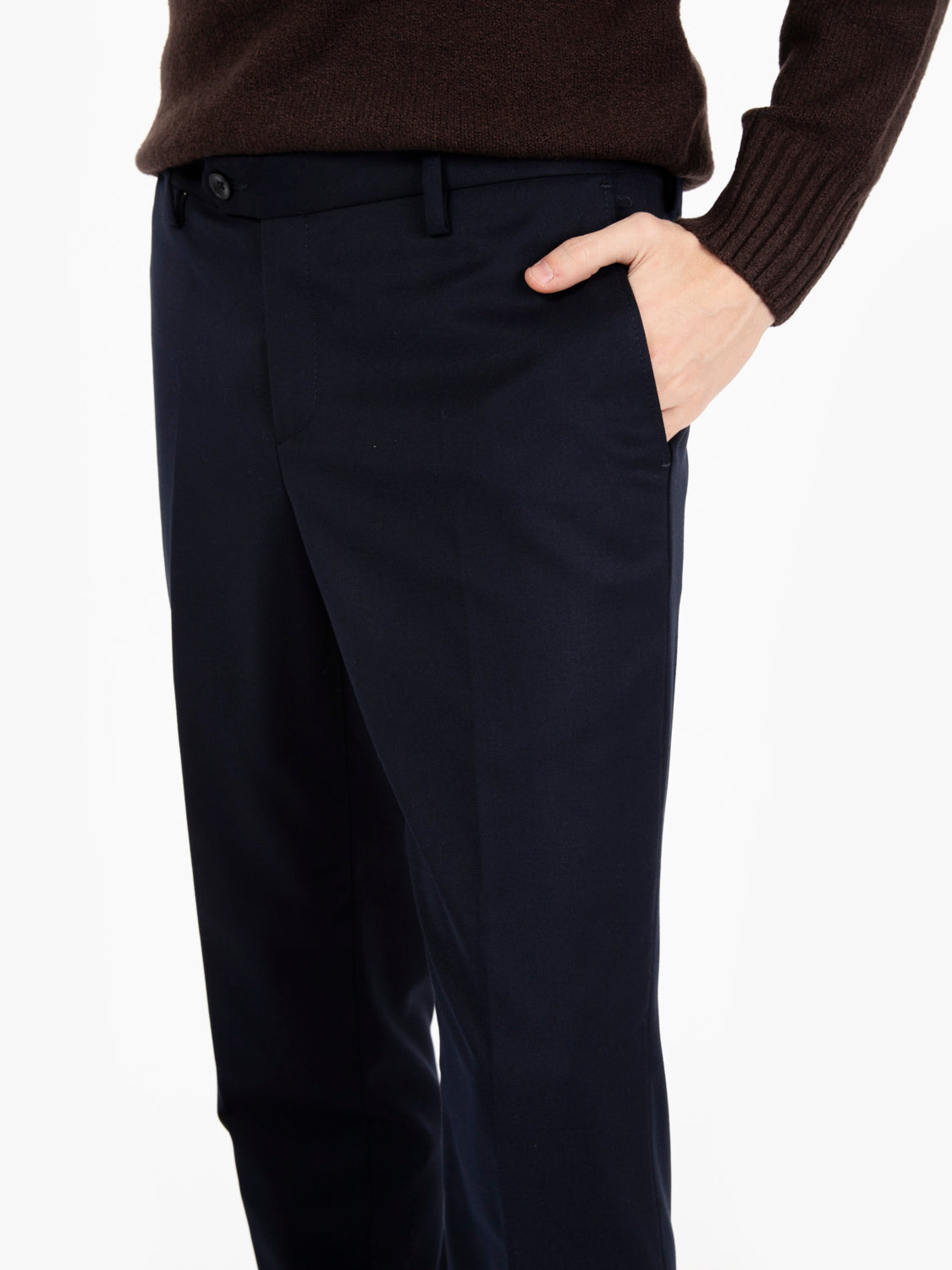 Abito slim in misto lana navy