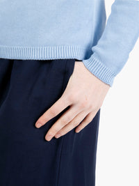 Light blue crew neck cotton sweater