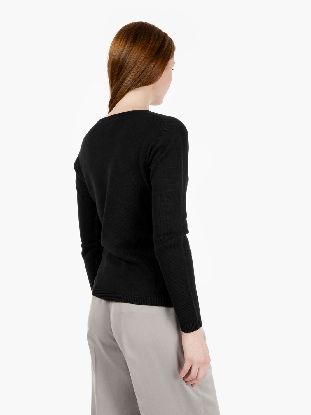 Maglia in cotone girocollo nero