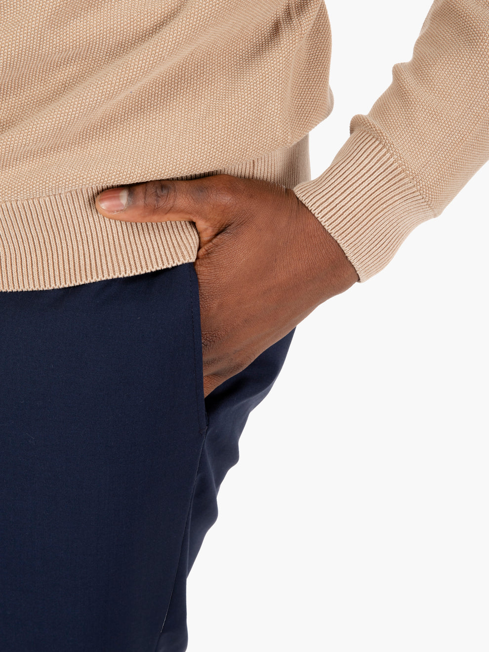 Maglia in cotone lavorato beige