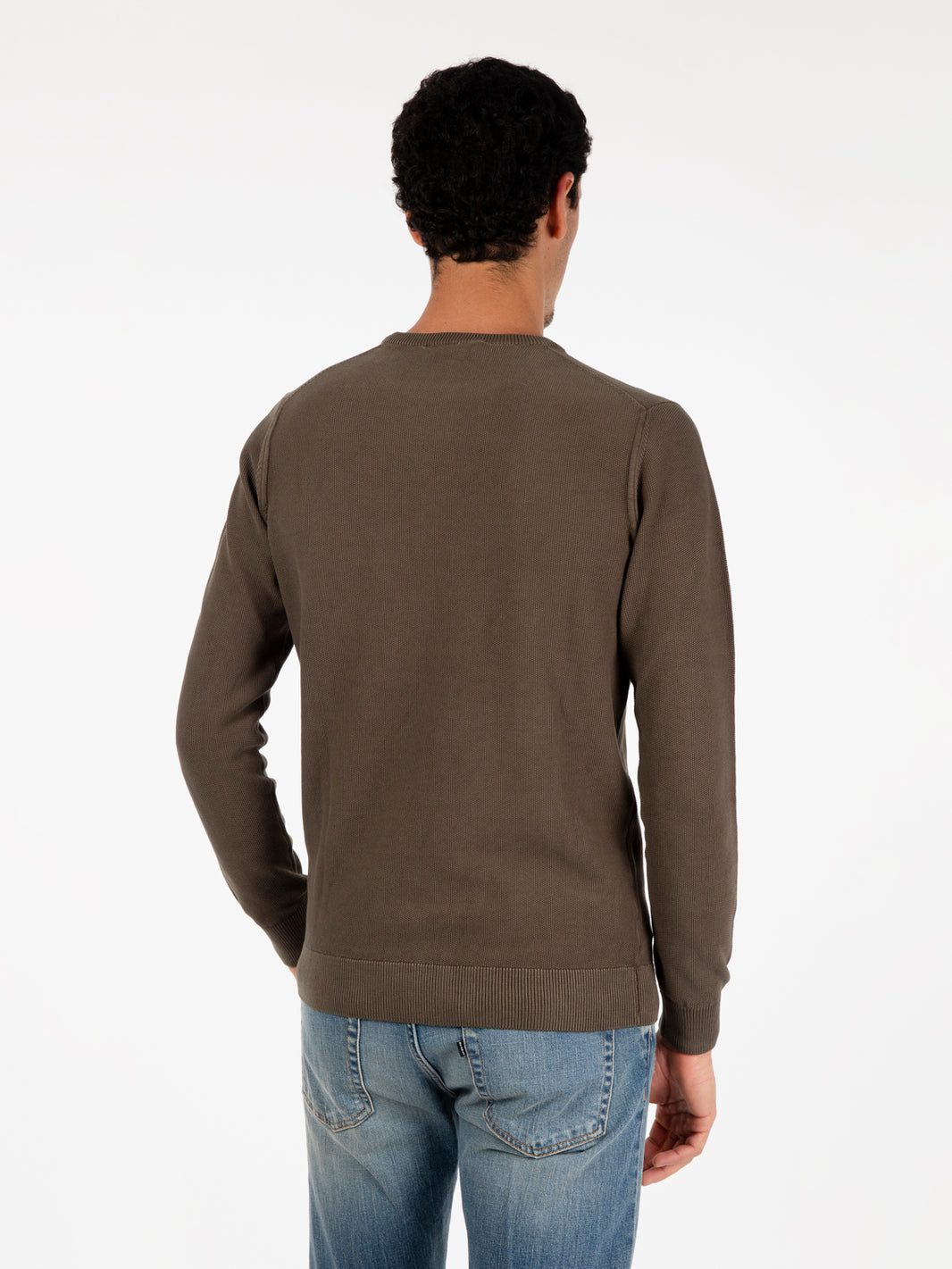 Maglia in cotone lavorato sottobosco