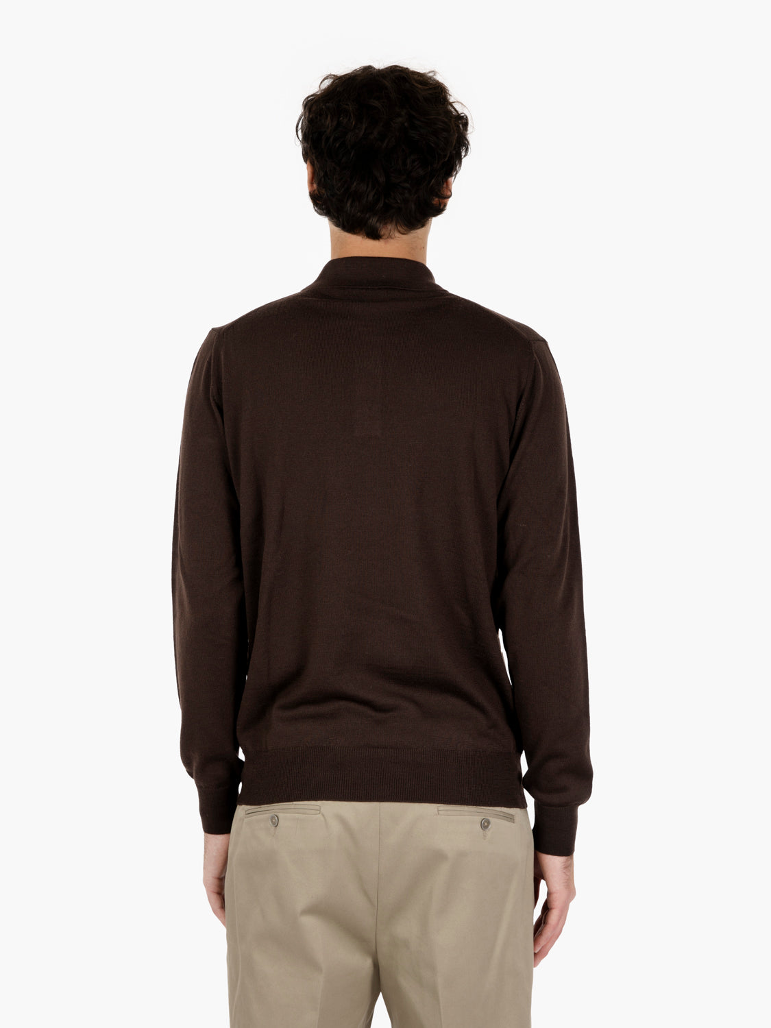 Maglia in lana con colletto moro