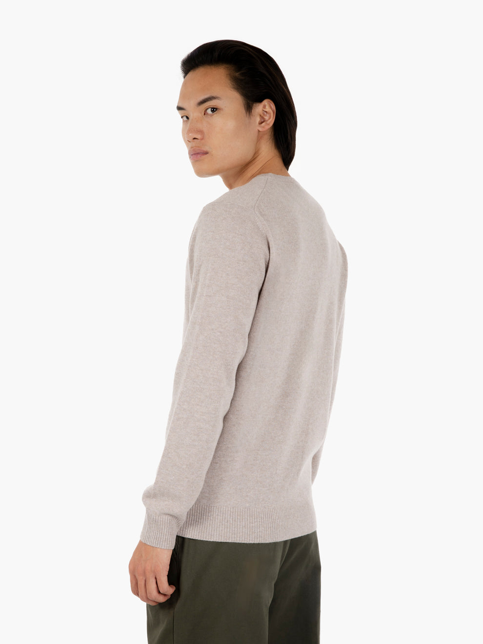 Maglia in lana merino e cachemire ash