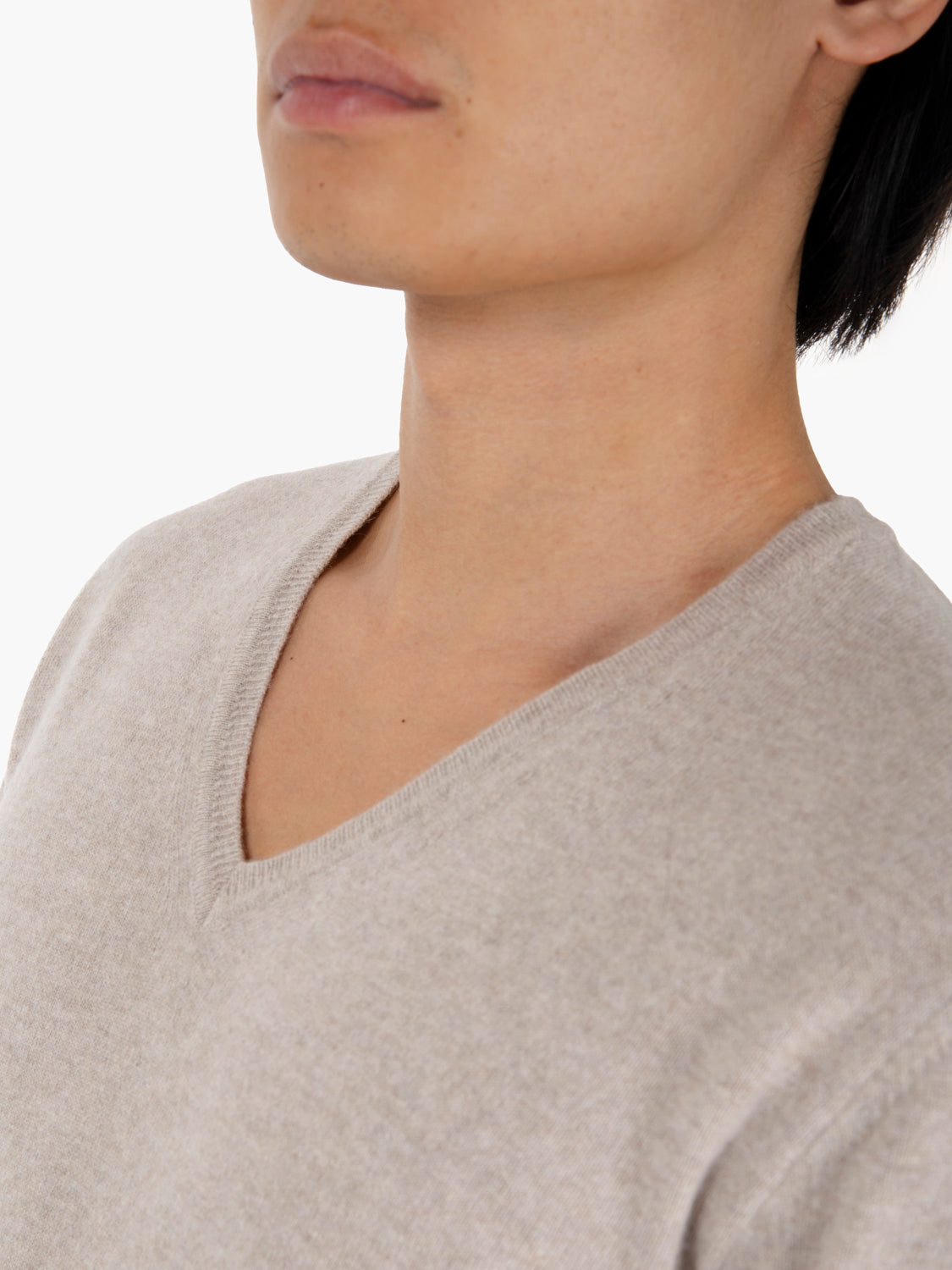 Maglia in lana merino e cachemire ash