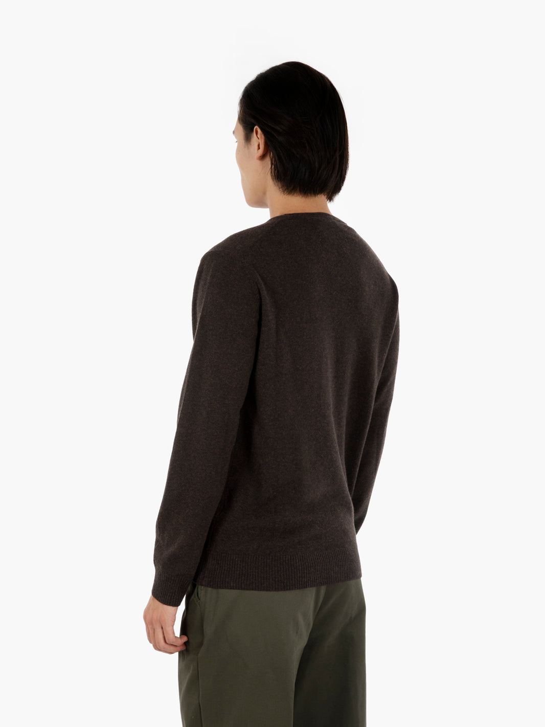 Maglia in lana merino e cachemire moro
