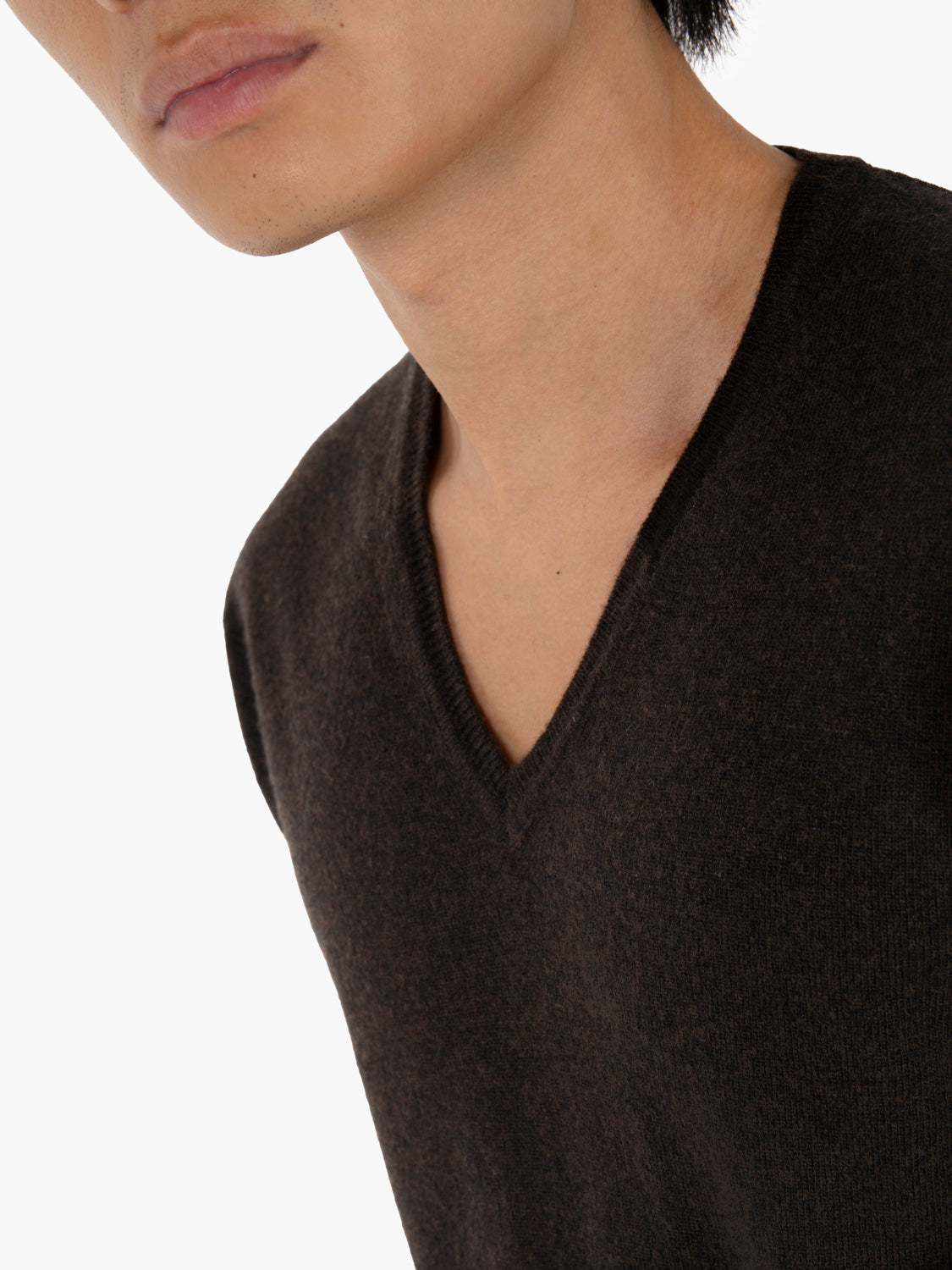 Maglia in lana merino e cachemire moro