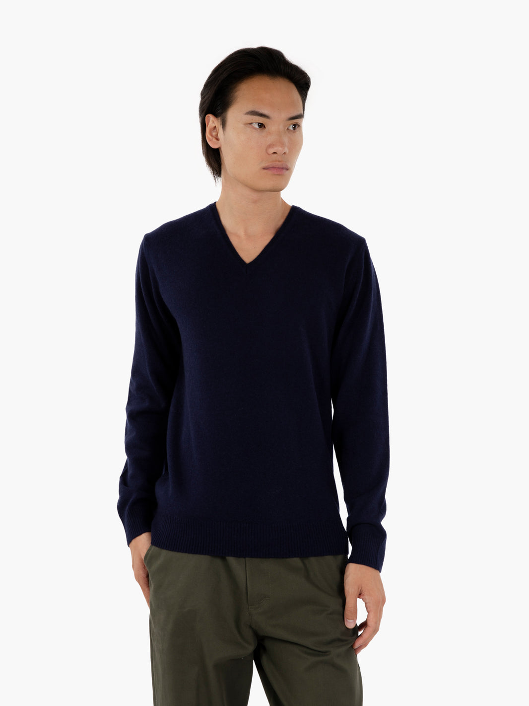 Maglia in lana merino e cachemire notte