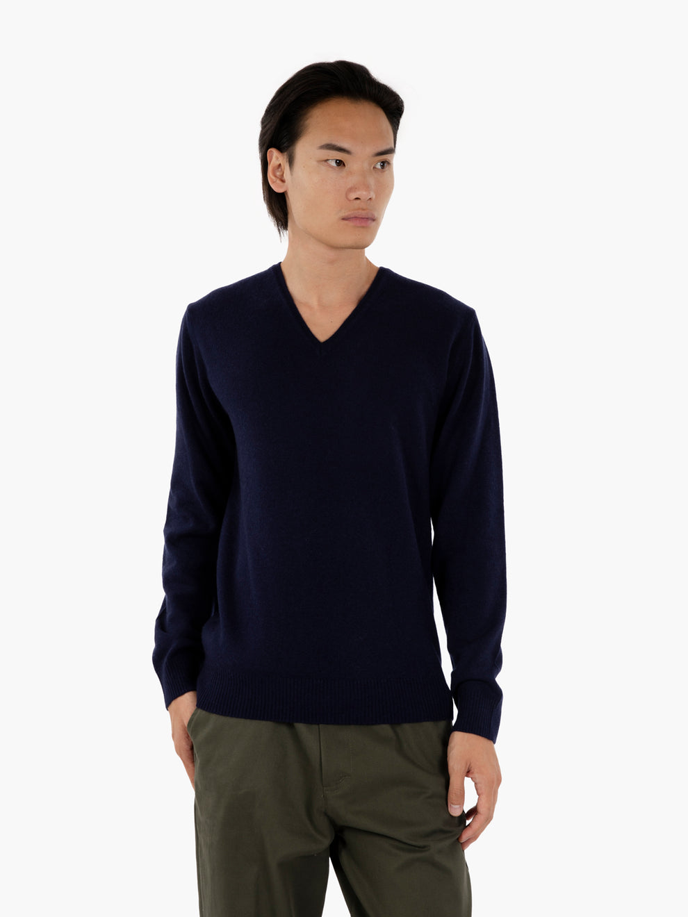 Maglia in lana merino e cachemire notte