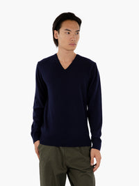 Maglia in lana merino e cachemire notte