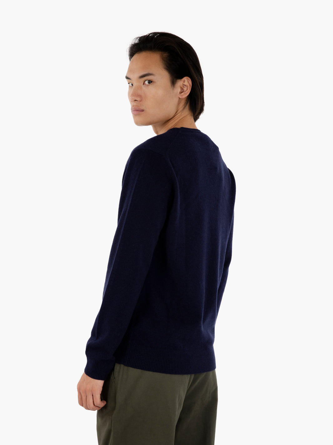 Maglia in lana merino e cachemire notte