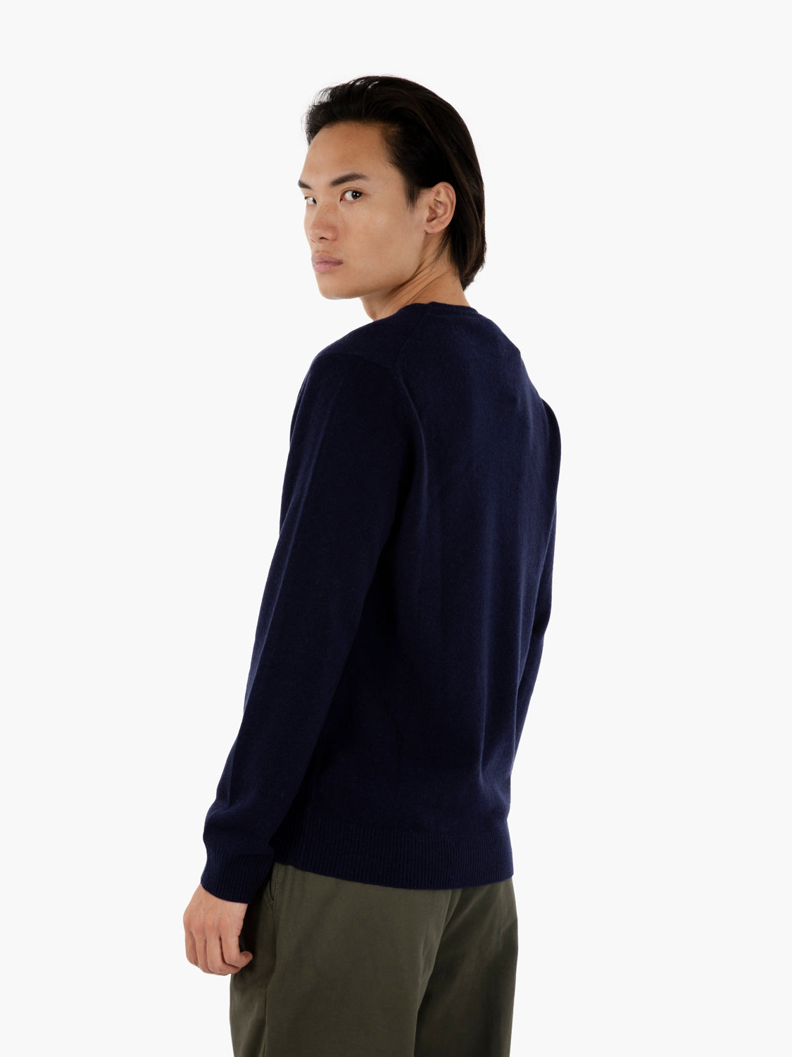 Maglia in lana merino e cachemire notte