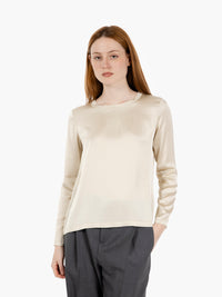 Maglia in raso champagne