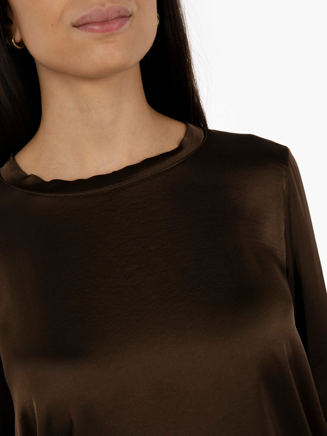 Dark brown satin sweater
