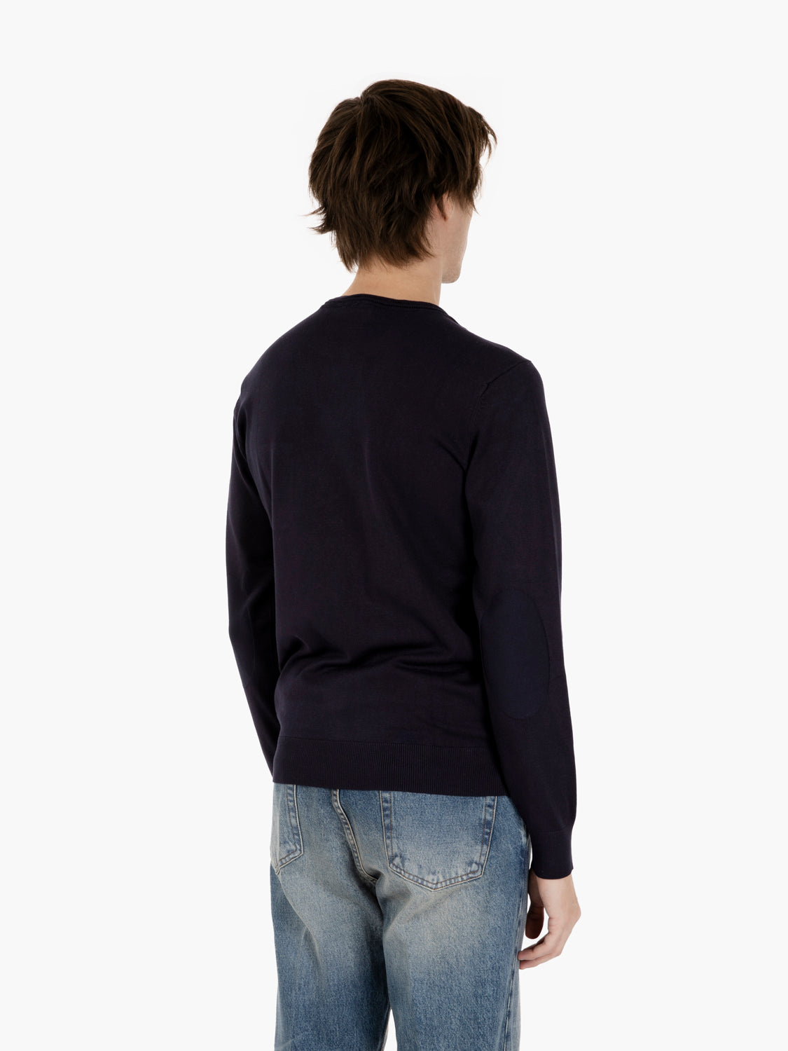 Viscose sweater with navy pocket