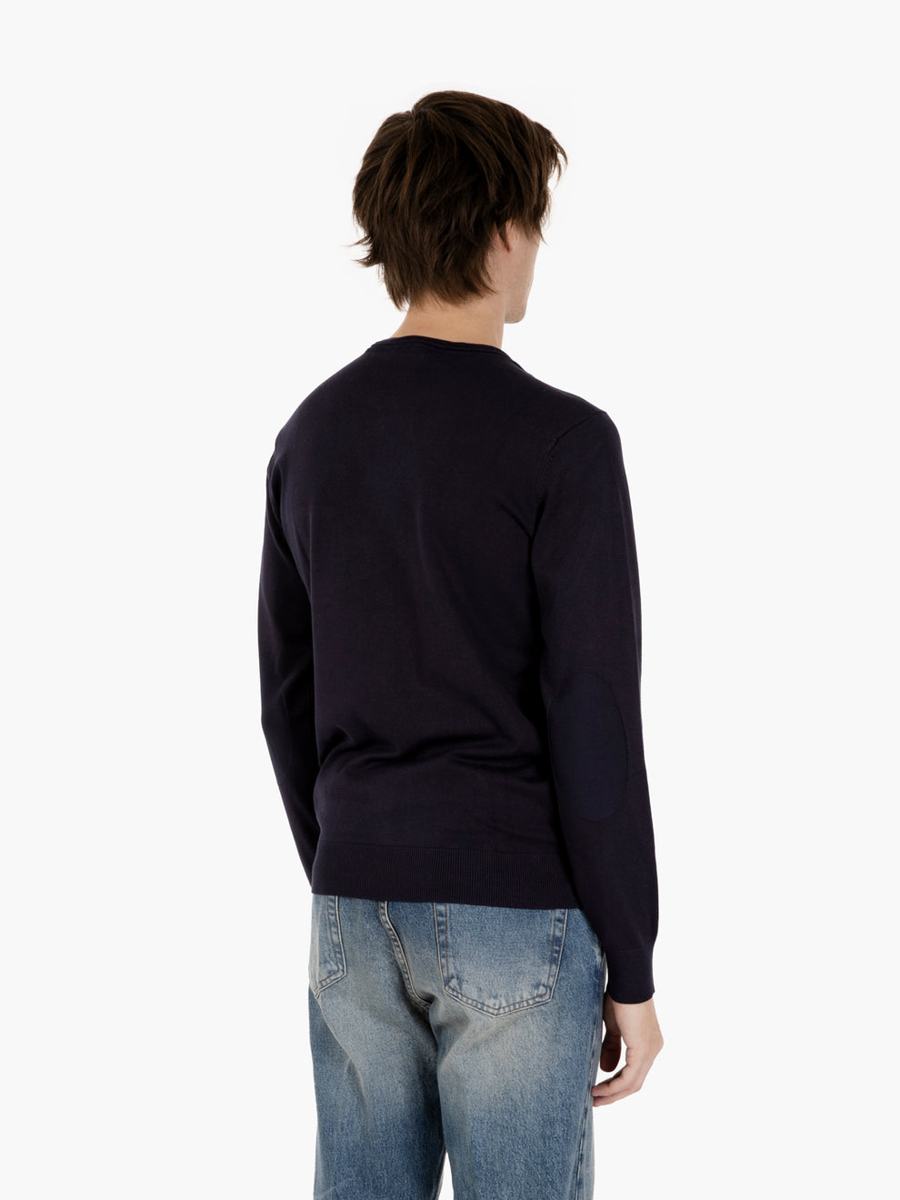 Viscose sweater with navy pocket