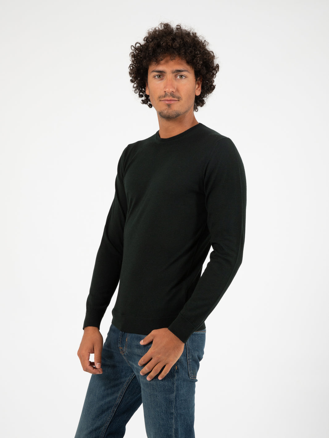 Maglia leggera girocollo lana merino bosco