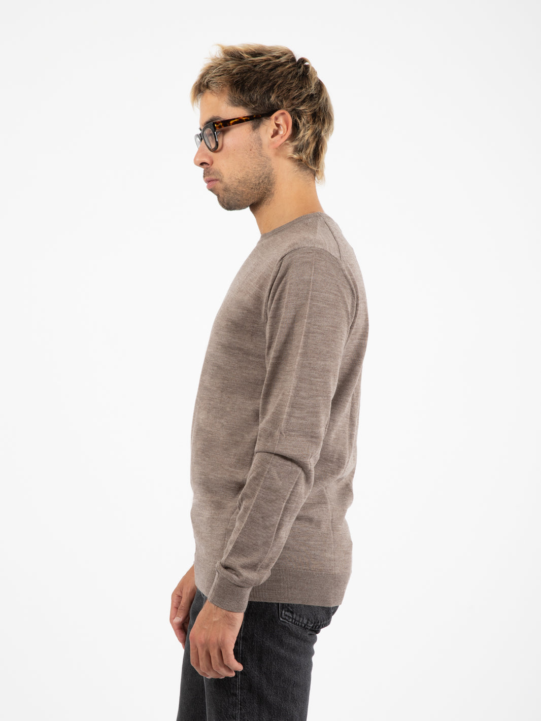 Maglia leggera girocollo lana merino corda