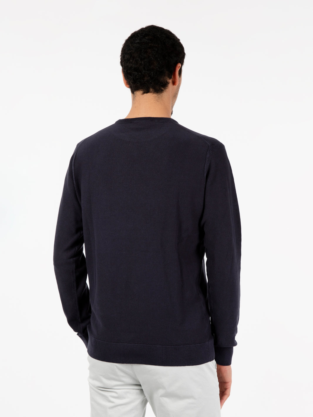 Maglia leggera in cotone lavorato navy