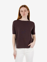 Dark brown crew neck short sleeve t-shirt