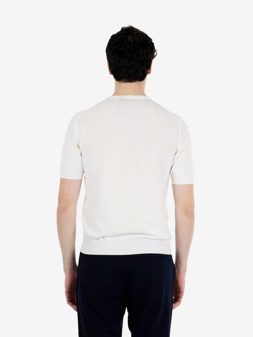 Maglia manica corta in cotone bianco