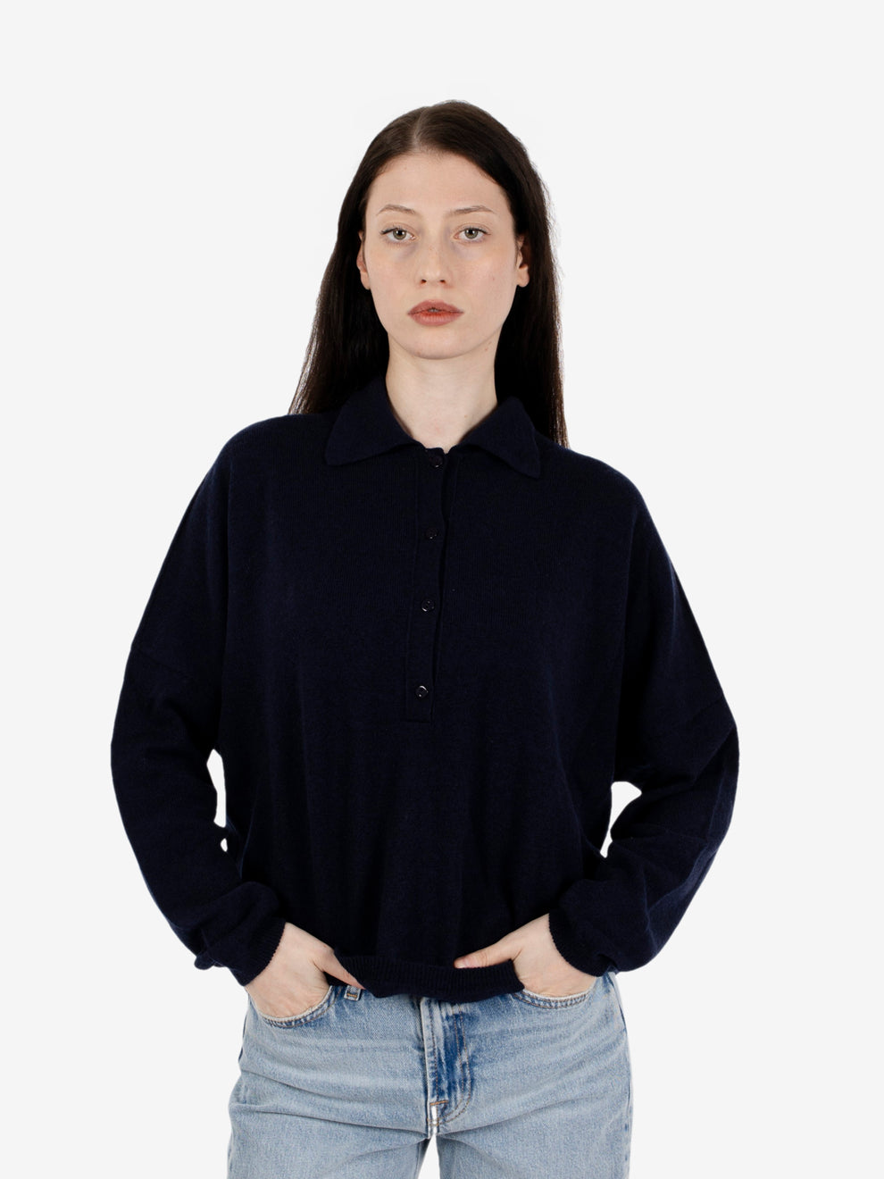 Maglia polo over blu