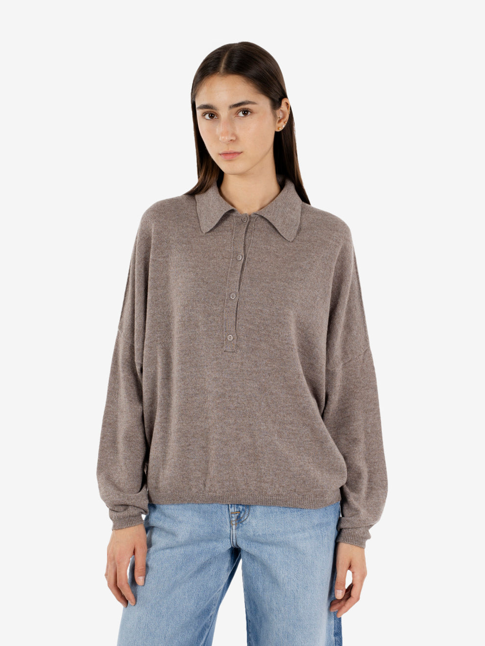 Mink oversized polo shirt