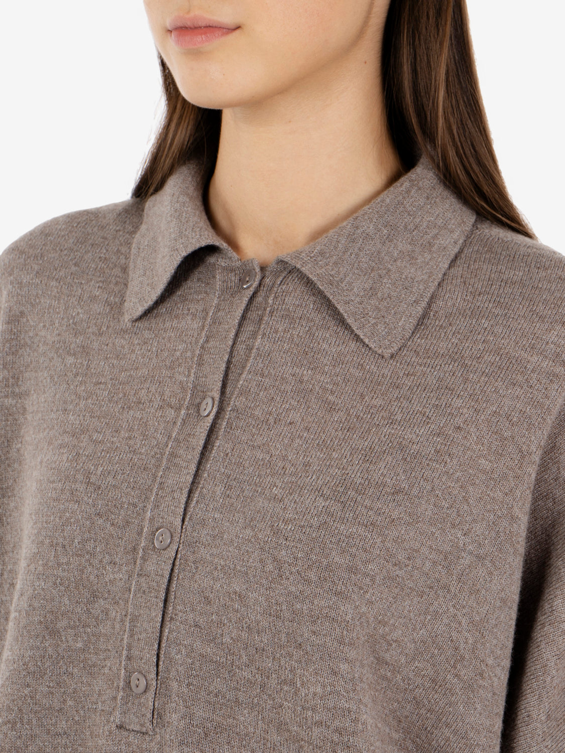 Mink oversized polo shirt