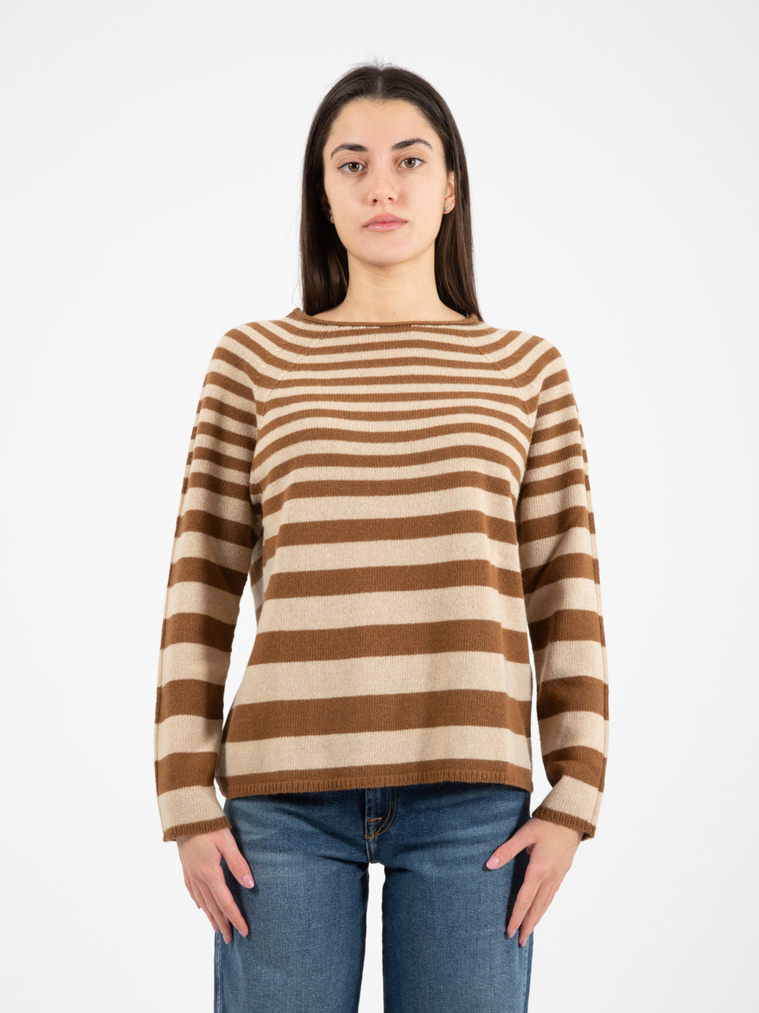 Beige/brown striped sweater