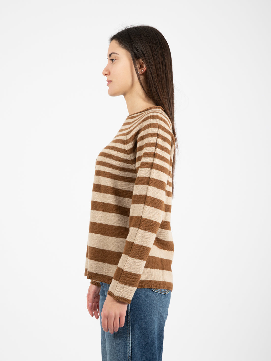 Beige/brown striped sweater