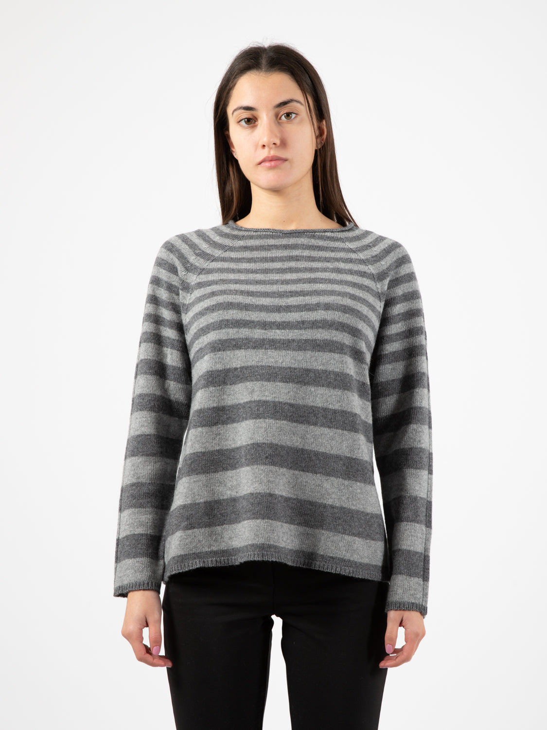 Light/dark grey striped sweater