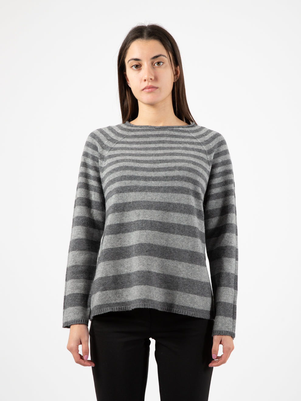 Light/dark grey striped sweater