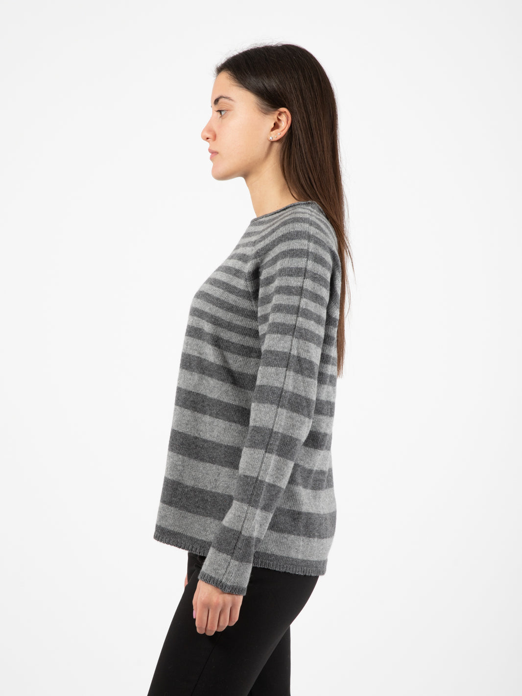 Light/dark grey striped sweater
