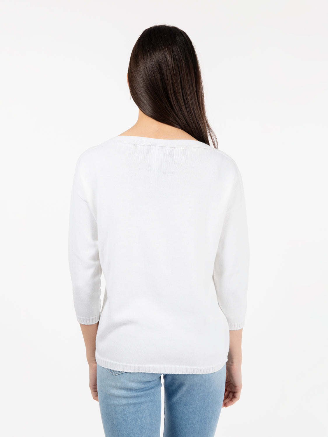 Maglia scollo a barchetta bianco