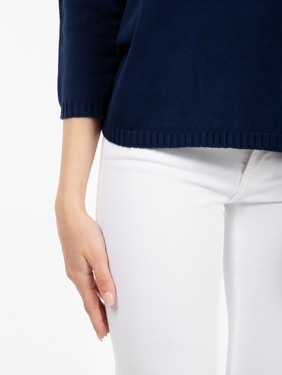 Maglia scollo a barchetta blu