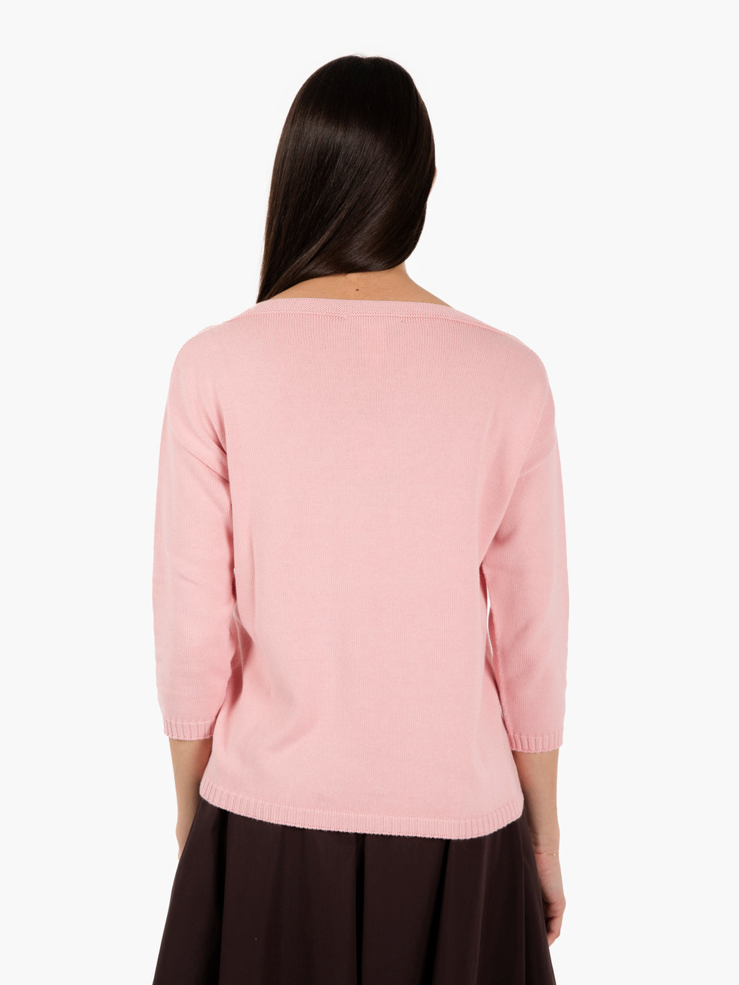 Maglia scollo a barchetta rosa