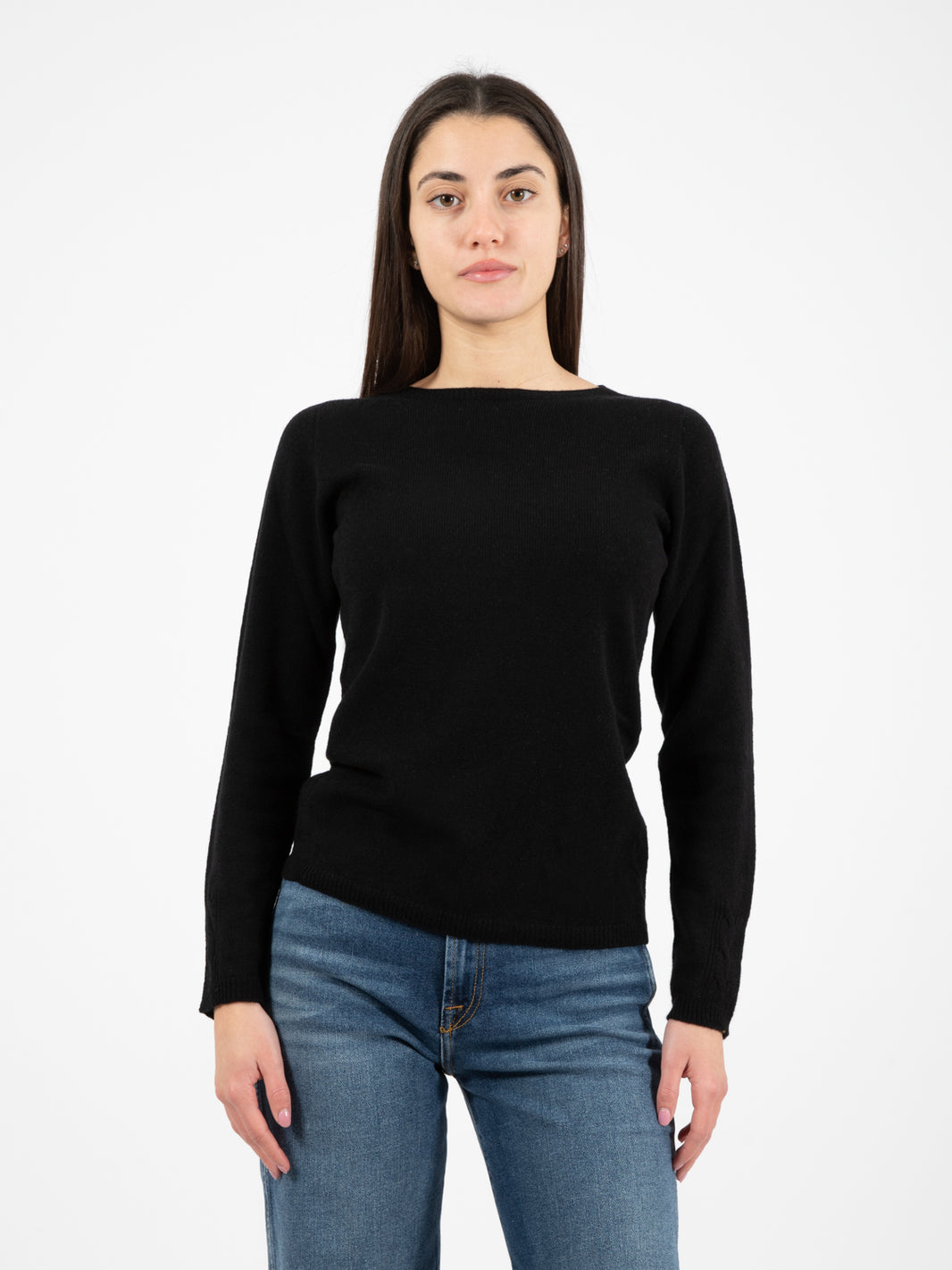 Black round neck sweater