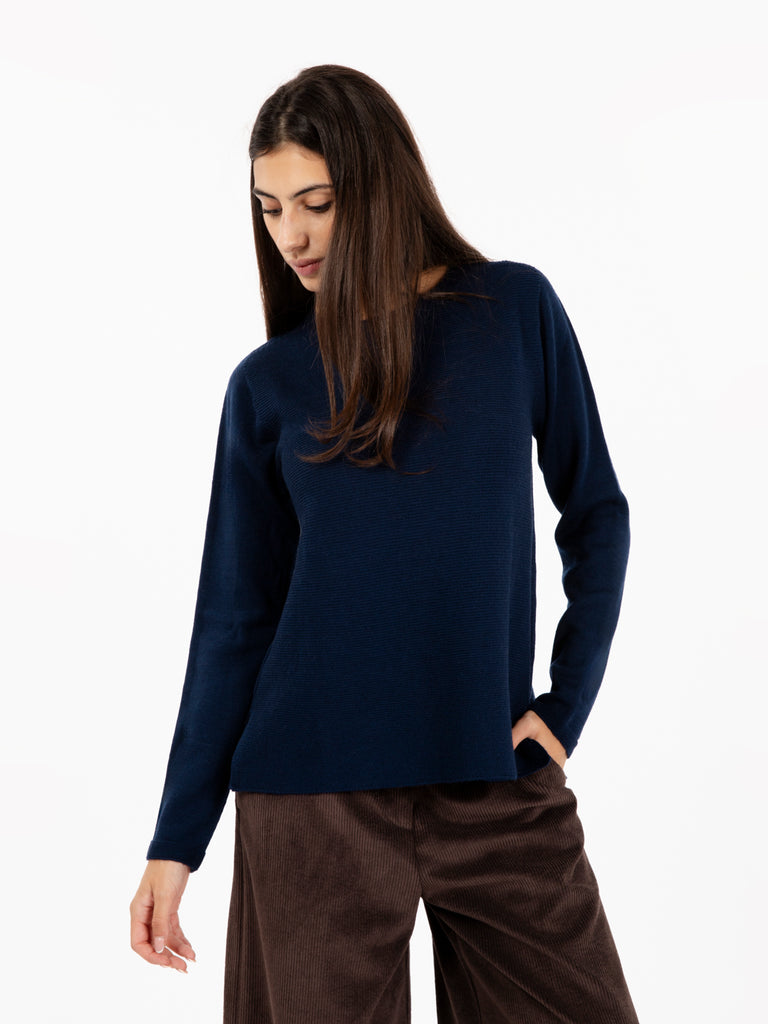 STIMM - Maglia svasata blu navy