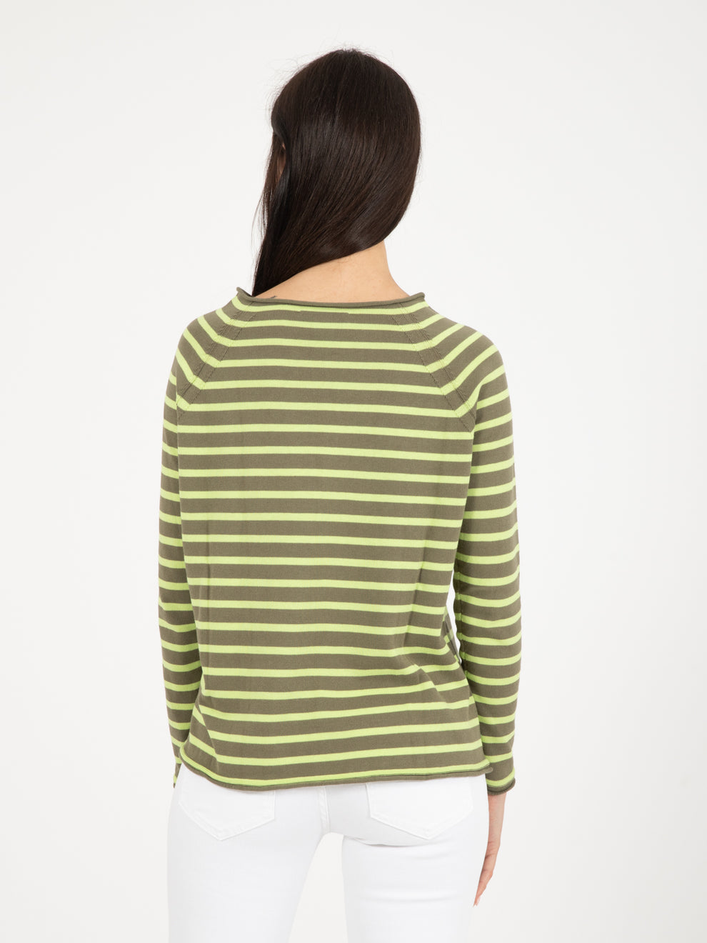 Maglioncino a righe militare / lime
