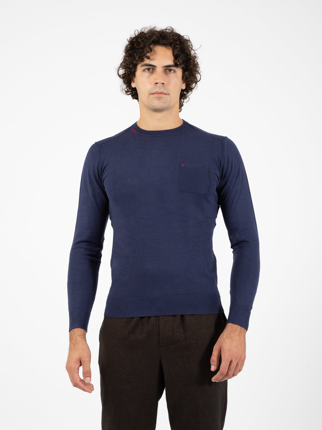 Cobalt embroidered sweater