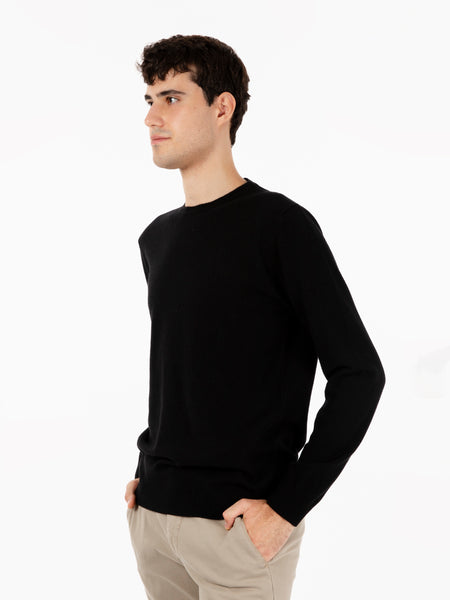 Maglione rasato girocollo nero