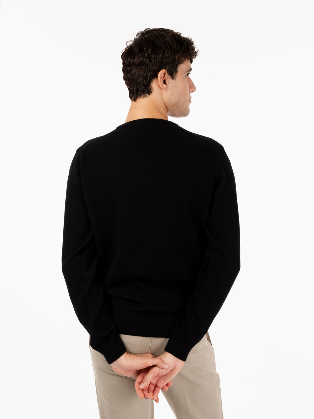 Maglione rasato girocollo nero